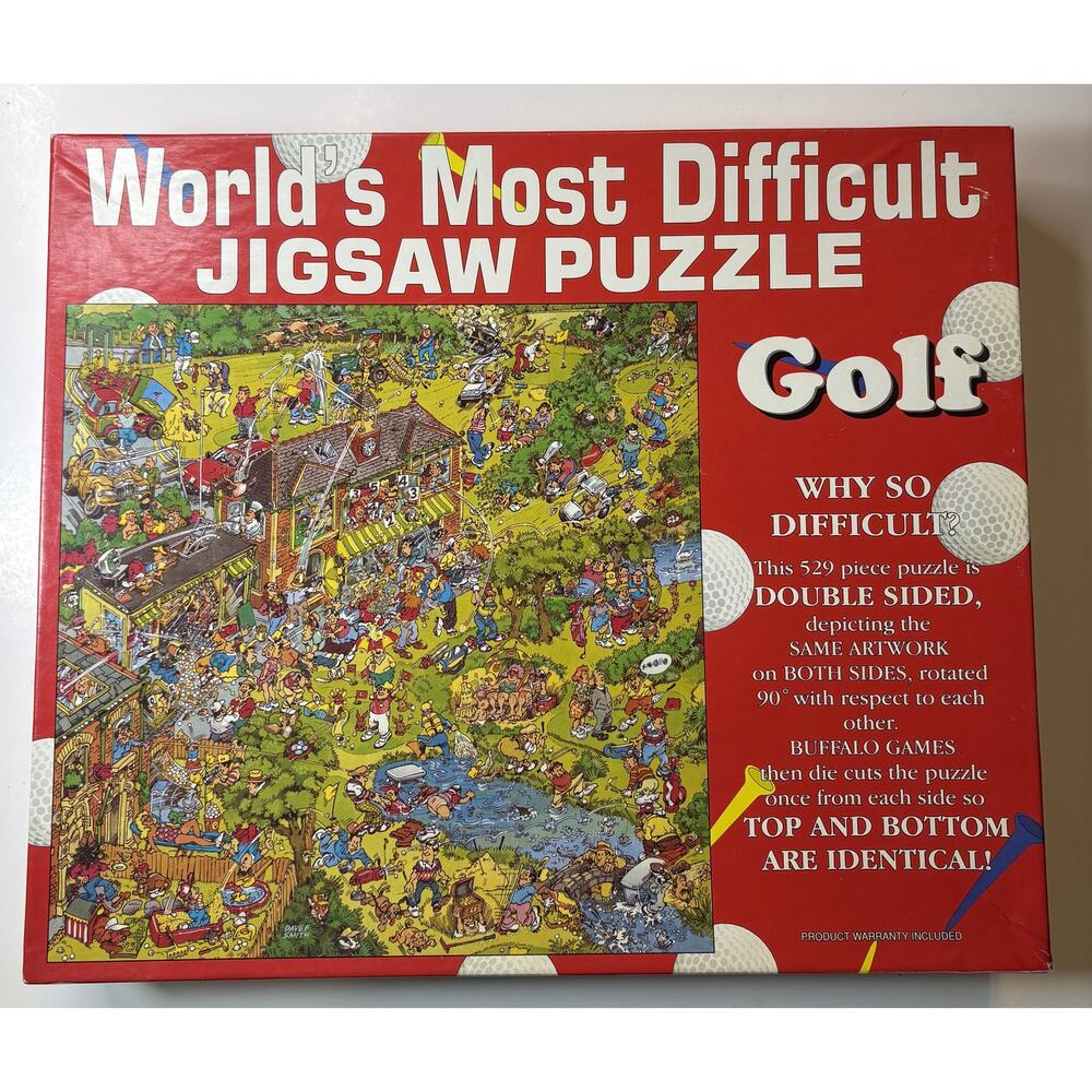 Vintage World's Most Difficult Double-Sided Golf Puzzle - 529 Pieces, 1996 - vn
